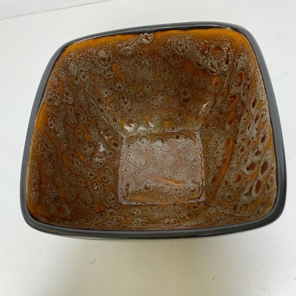 Drip Glaze Splatter Ceramic Bowl Better Homes/Gardens Rust/Brown/Aqua 5"x 5" - Picture 4 of 12